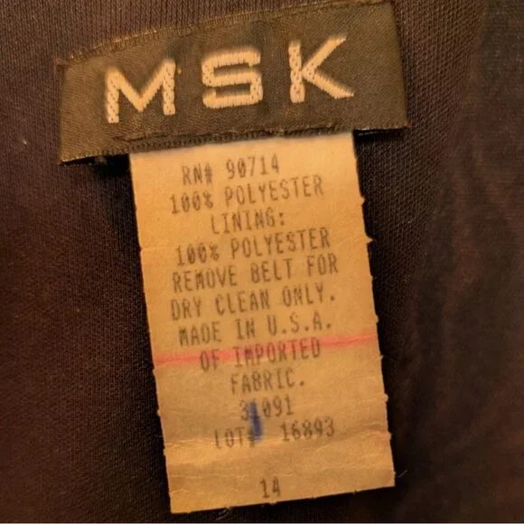 Vintage Zebra Print Sleeveless Maxi Dress Womens Size 14 by MSK Made in USA - Picture 3 of 6